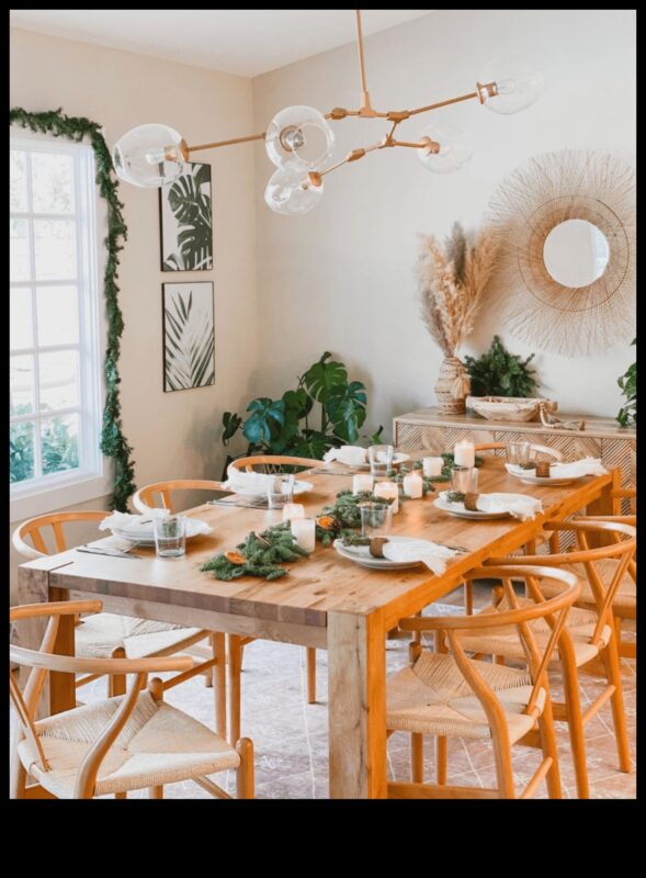 Διακόσμηση τραπεζαρίας εμπνευσμένη από Μποέμ με έντονα χρώματα