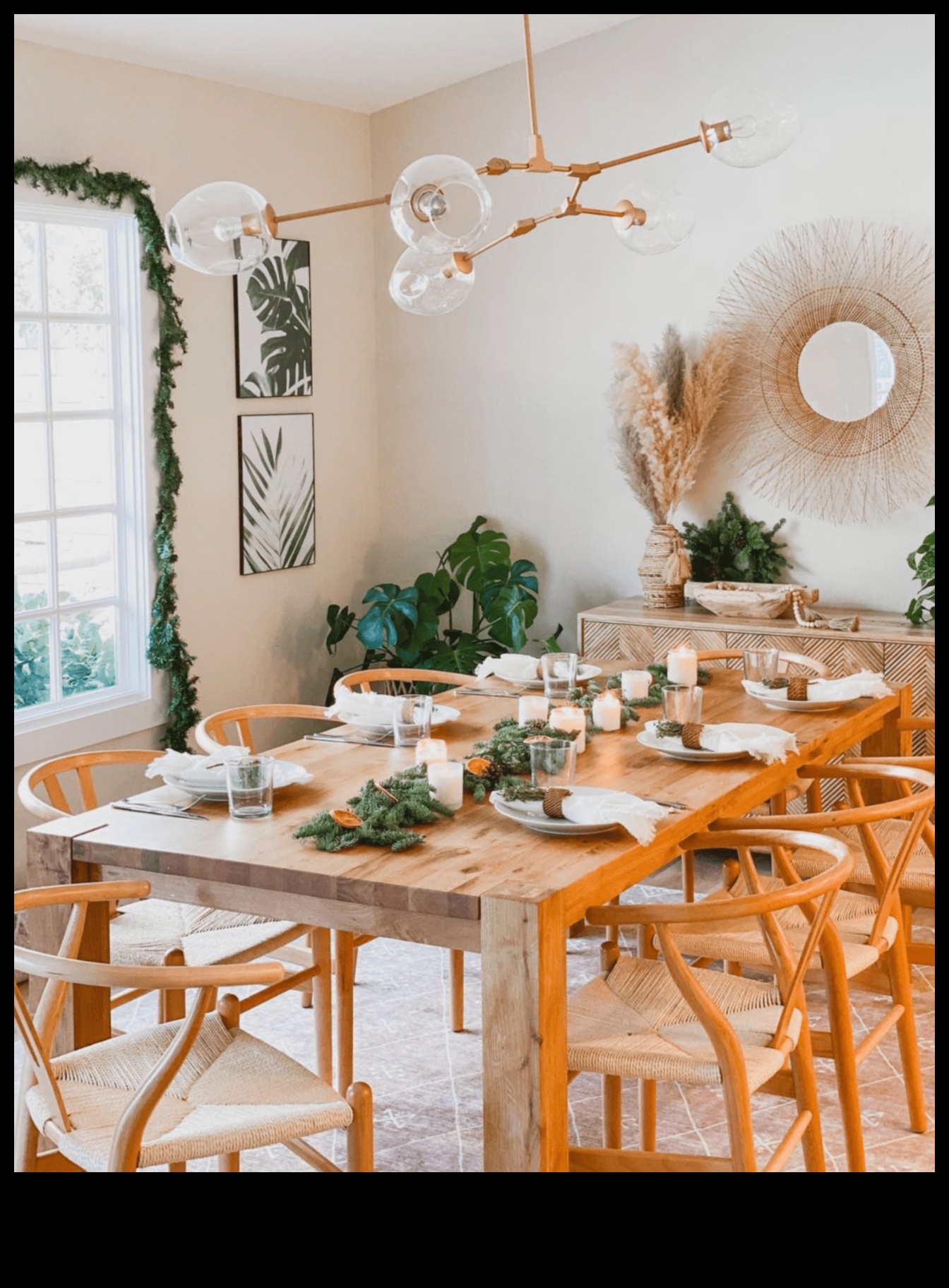 Διακόσμηση τραπεζαρίας εμπνευσμένη από Μποέμ με έντονα χρώματα